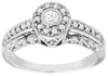 ESTATE .50CT DIAMOND 14KT WHITE GOLD 3D BEZEL HALO FILIGREE FUN ENGAGEMENT RING