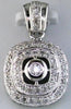 .36CT DIAMOND 14KT WHITE GOLD 3D SOLITAIRE ETOILE DOUBLE HALO FILIGREE PENDANT