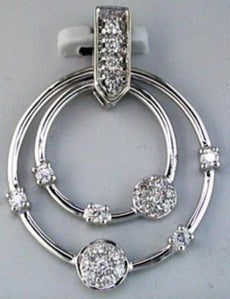 .28CT DIAMOND 14KT WHITE GOLD 3D BY THE YARD CIRCLE OF LIFE FLOATING PENDANT