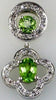 .98CT DIAMOND & AAA PERIDOT 14K WHITE GOLD 3D OVAL & ROUND 4 LEAF CLOVER PENDANT