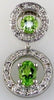 ESTATE .97CT DIAMOND & AAA PERIDOT 14KT WHITE GOLD OVAL & ROUND CIRCULAR PENDANT