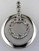 ESTATE .10CT DIAMOND 14KT WHITE GOLD 3D CIRCLE OF LIFE FUN FLOATING PENDANT