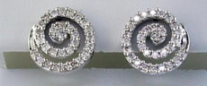 ESTATE .70CT DIAMOND 14KT WHITE GOLD 3D CLASSIC SWIRL STUD EARRINGS