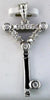 ESTATE .25CT DIAMOND 14K WHITE GOLD 3D TRIANGULAR KEY TO YOUR HEART LOVE PENDANT