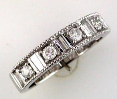 .55CT DIAMOND 14KT WHITE GOLD 3D BAGUETTE MILGRAIN FILIGREE ANNIVERSARY RING