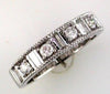 .55CT DIAMOND 14KT WHITE GOLD 3D BAGUETTE MILGRAIN FILIGREE ANNIVERSARY RING