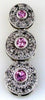 .88CT DIAMOND & AAA PINK SAPPHIRE 14KT WHITE GOLD 3D ROUND HALO JOURNEY PENDANT