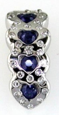 .44CT DIAMOND & AAA SAPPHIRE 14KT WHITE GOLD 3D MULTI HEART JOURNEY PENDANT