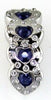 .44CT DIAMOND & AAA SAPPHIRE 14KT WHITE GOLD 3D MULTI HEART JOURNEY PENDANT