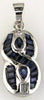 1.31CT DIAMOND & AAA SAPPHIRE 14KT WHITE GOLD MULTI SHAPE INFINITY LOVE PENDANT