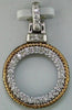 ESTATE .22CT DIAMOND 14K WHITE GOLD CLASSIC CIRCLE OF LIFE ROPE FLOATING PENDANT