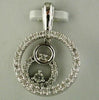 ESTATE .50CT DIAMOND 14KT WHITE GOLD 3D CIRCULAR LOVE KNOT FLOATING PENDANT