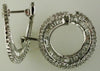 1.50CT DIAMOND 14KT WHITE GOLD 3D ROUND & BAGUETTE CIRCLE OF LIFE HOOP EARRINGS