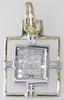 ESTATE .26CT DIAMOND 14KT WHITE GOLD PRINCESS INVISIBLE SQUARE FLOATING PENDANT