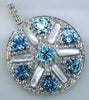 5.99CT DIAMOND & AAA BLUE TOPAZ & MOTHER OF PEARL 14KT WHITE GOLD STAR PENDANT