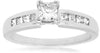 ESTATE .72CT DIAMOND 14KT WHITE GOLD PRINCESS SOLITAIRE CHANNEL ENGAGEMENT RING