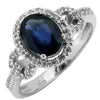 1.75CT DIAMOND & AAA SAPPHIRE 14KT WHITE GOLD 3D OVAL & ROUND LOVE KNOT FUN RING