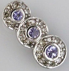 .5CT DIAMOND & AAA TANZANITE 14K WHITE GOLD PAST PRESENT FUTURE FLOATING PENDANT