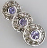.5CT DIAMOND & AAA TANZANITE 14K WHITE GOLD PAST PRESENT FUTURE FLOATING PENDANT