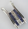 1.2CT DIAMOND & AAA SAPPHIRE 14K WHITE GOLD 3D BAGUETTE CHANNEL FLOATING PENDANT
