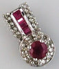 .63CT DIAMOND & AAA RUBY 14KT WHITE GOLD 3D ROUND & BAGUETTE FLOATING PENDANT