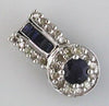 .63CT DIAMOND & AAA SAPPHIRE 14KT WHITE GOLD 3D ROUND & BAGUETTE FLOWER PENDANT