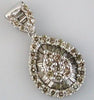 ESTATE 1.0CT DIAMOND 14KT WHITE GOLD ROUND & BAGUETTE TEAR DROP FLOATING PENDANT