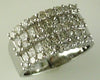 WIDE 2.0CT DIAMOND 14K WHITE GOLD 3D ROUND & PRINCESS INVISIBLE ANNIVERSARY RING