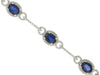 10.9CT DIAMOND & AAA SAPPHIRE 14KT WHITE GOLD 3D OVAL & ROUND TENNIS BRACELET