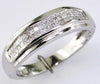 ESTATE .40CT DIAMOND 14KT WHITE GOLD CLASSIC PRINCESS 2 ROW INVISIBLE MENS RING