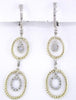 ESTATE .28CT DIAMOND 14KT 2 TONE GOLD MULTI OVAL ROPE LEVERBACK HANGING EARRINGS