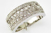 ESTATE WIDE .40CT DIAMOND 14KT WHITE GOLD CLASSIC OPEN FILIGREE ANNIVERSARY RING