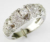ESTATE WIDE .75CT DIAMOND 14KT WHITE GOLD CLASSIC MULTI ROW FUN ANNIVERSARY RING