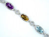 9.02CT DIAMOND & AAA MULTI GEM 14KT WHITE GOLD CLASSIC ETERNITY TENNIS BRACELET