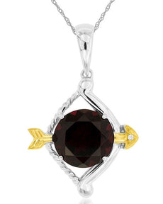 4.11CT DIAMOND & AAA GREEN GARNET 14K 2 TONE GOLD 3D TEAR DROP ARROW FUN PENDANT
