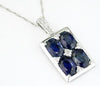 2.47CT DIAMOND & AAA SAPPHIRE 14KT WHITE GOLD 3D OVAL & ROUND SQUARE FUN PENDANT
