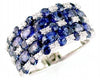 WIDE 4.85CT DIAMOND & AAA SAPPHIRE 14KT WHITE GOLD OVAL & ROUND ANNIVERSARY RING