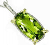 LARGE 14.0CT DIAMOND & AAA LEMON QUARTZ 14K WHITE GOLD OVAL & ROUND HALO PENDANT