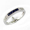 .47CT DIAMOND & AAA SAPPHIRE 14KT WHITE GOLD PRINCESS & ROUND FILIGREE FUN RING