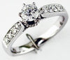 ESTATE .70CT DIAMOND 14KT WHITE GOLD 3D CLASSIC ROUND ENGAGEMENT RING