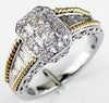 1.0CT DIAMOND 14KT 2 TONE GOLD 3D ROUND & PRINCESS FILIGREE ROPE FRIENDSHIP RING