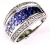 1.95CT DIAMOND & AAA SAPPHIRE 14KT WHITE GOLD PRINCESS & ROUND RAINBOW LOVE RING