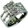 ESTATE WIDE 2.0CT DIAMOND 14KT WHITE GOLD INVISIBLE RECTANGULAR ENGAGEMENT RING