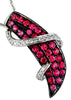 .58CT DIAMOND & AAA RUBY 14KT WHITE & BLACK GOLD CLASSIC SWIRL FLOATING PENDANT