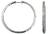 LARGE 2.0CT DIAMOND 14KT WHITE GOLD 3D 3 ROW INSIDE OUT HOOP HANGING EARRINGS