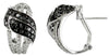1.43CT WHITE & BLACK DIAMOND 14K WHITE GOLD DOUBLE LEAF CLIP ON HANGING EARRINGS