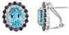 5.88CT DIAMOND & AAA SAPPHIRE & BLUE TOPAZ 14KT WHITE OVAL GOLD CLIP ON EARRINGS