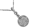 ESTATE .32CT DIAMOND 14KT WHITE GOLD CLASSIC LOVE KNOT CIRCULAR FLOATING PENDANT