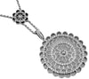ESTATE 1.0CT DIAMOND 14K WHITE GOLD OPEN FILIGREE DOUBLE FLOWER SUNBURST PENDANT