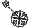 .87CT DIAMOND 14KT WHITE & BLACK GOLD 3D OPEN FIILIGREE FLOWER FLOATING PENDANT